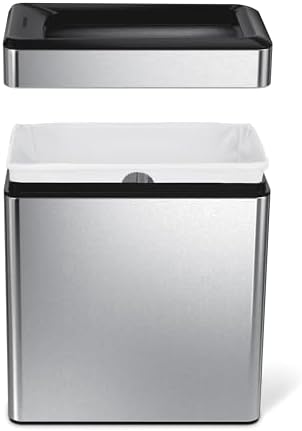 simplehuman Slim Open Trash Can, 10L, Stainless Steel