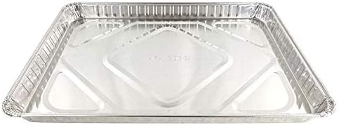 PACTOGO 1/2 Size Sheet Cake Aluminum Foil Baking Pans with Clear Low