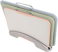 Plastic Cutting Board Set with Holder Stand, PP Kitchen Prep Boards