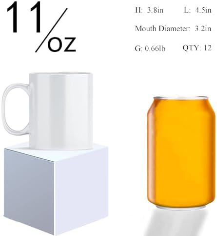 ABBSH Sublimation Mugs, Sublimation White Coffee Mugs Tazas Para