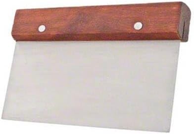 FSE 373-EQ-365311 Stainless Steel Dough Scraper with Wood Handle, 6" x
