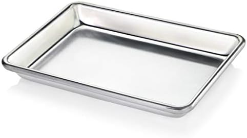 New Star Foodservice Aluminum Sheet Pan, 18-Gauge 1/8 Size, 9.6x6.6x1"
