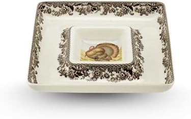 Spode – Woodland – Square Chip and Dip Serving Set - Turkey