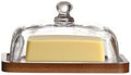 Glass Butter Dish with Lid,Airtight Cover for Fresh Butter,Clear
