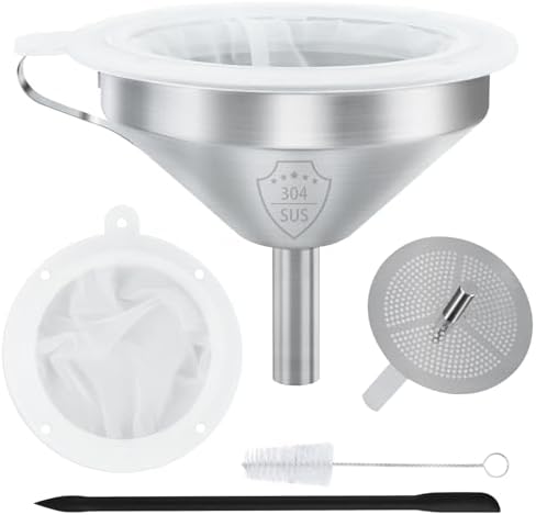 WMKGG 304 Stainless Steel Funnel,Funnels for Kitchen Use Filling