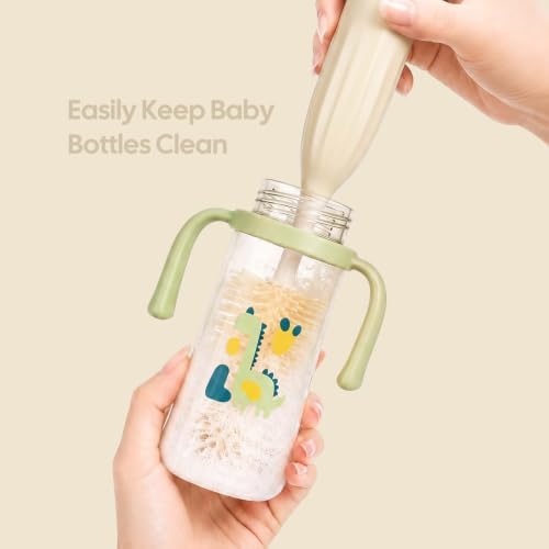 Baby Bottle Brush with Push-Press Foam Design, Silicone Bottle Brush
