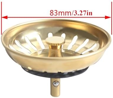 Gold Sink Strainer Drain Plug Stainless Steel Filter Basket 83mm/3.27