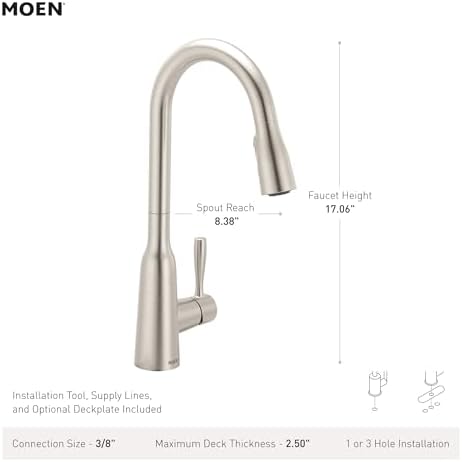 Moen Orivesi Stainless Pulldown Kitchen Faucet 87891SRS