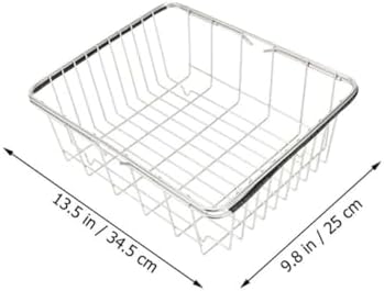 Stainless Steel Sink Colander Basket, Multi Use over Sink Drying Rack