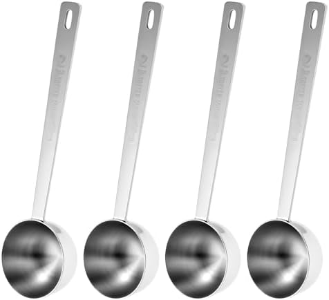 QWORK 30ml Measuring Scoop 4 Pack, 2 Tablespoon 304 Stainless Steel