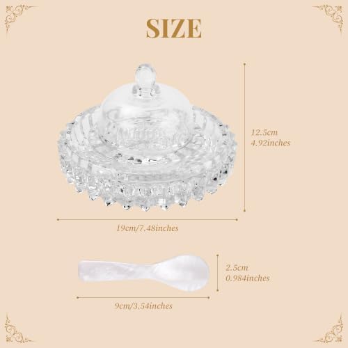 Extra Thick High Quality Glass Caviar Serving Set Divided Serving Bowl