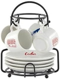 IMUSA 8 Piece Stoneware 1.5 Oz Cuba Espresso Coffee Set with Rack