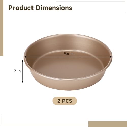 2 Pcs 9 Inch Round Cake Pans Set, Deep Nonstick Cake Pan, 1 MM Thick