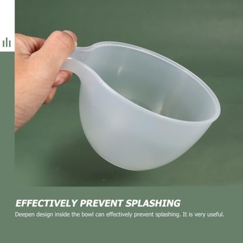 Plastic Mixing Bowls White 3 Piece Stackable with Handle