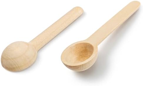 Tebery 60PCS Mini Wooden Spoons Small Bath Salt Spoon Candy Spoon Baby