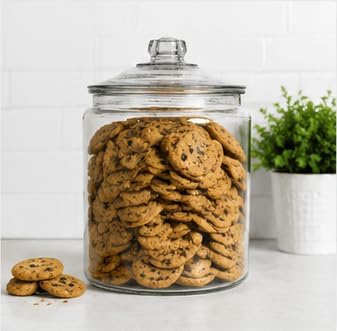 2 Gallon Glass Storage Jar with Lid, Large Pantry Container for