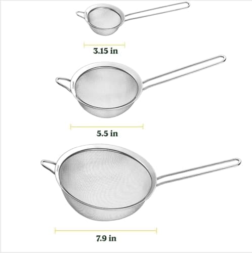 Cuisinart Mesh Strainers, Stainless Steel, Dishwasher Safe, 3-Count