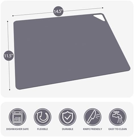 WK Flexible Plastic Cutting Boards for Kitchen, Cutting Board Mats Set