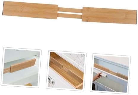 2pcs Expandable Drawer Dividers Bamboo for Kitchen Utensils Storage