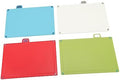 Plastic Cutting Board Set 4 Color Coded Non Slip Rubber Mats with