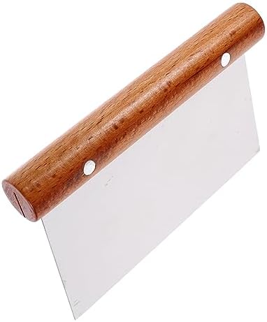 Kitchen Scraper Dough Cutter with Wood Handle Stainless Steel