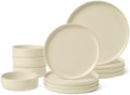 Amazon Basics Glazed Stoneware Dinnerware Set, Ceramic