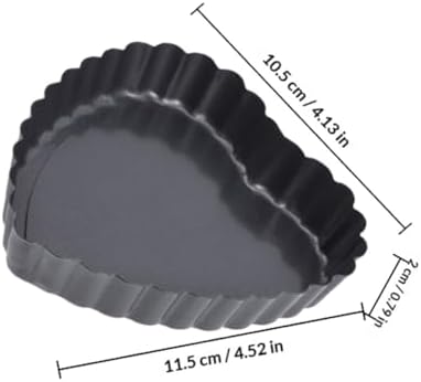 6pcs Heart Shaped Tart Pan Set with Removable Bottom, Carbon Steel
