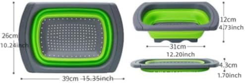 Silicone Collapsible Colander Set – Foldable Over-The-Sink Kitchen