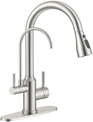APPASO 3 Way Kitchen Faucet with Water Filter, Brushed Nickel