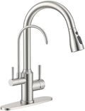 APPASO 3 Way Kitchen Faucet with Water Filter, Brushed Nickel