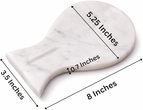 Handmade Marble Spoon Rest, Big White