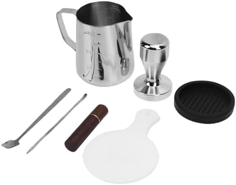 51mm Coffee Tamper Set with Needle Distributor and Frothing Pitcher
