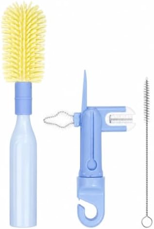 5-in-1 Silicone Bottle & Tumbler Brush Kit with Straw Brush (Blue)