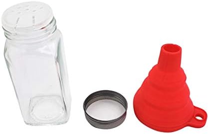 Zugar Land Set of 14 - Square Glass Spice Jars with Shaker Tops and