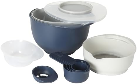 Oster 12 Piece Nesting Mixing Bowl Set, 3 Bowls with Lids & 6