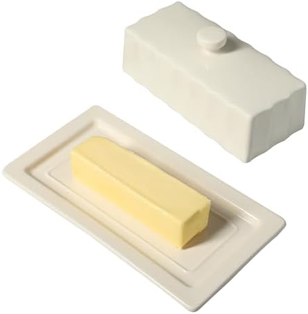 Martha Stewart Broadbrook Stoneware Butter Dish with Lid, Rectangular