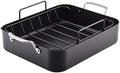 KitchenAid Hard Anodized Roaster, Roasting Pan with Rack, Matte Black