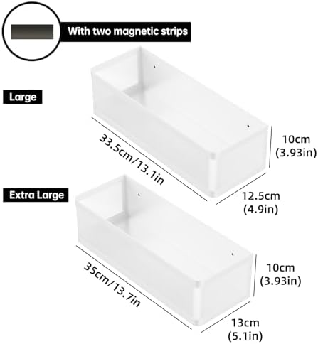 2 Pack Metal Magnetic Washing Machine Shelves, White