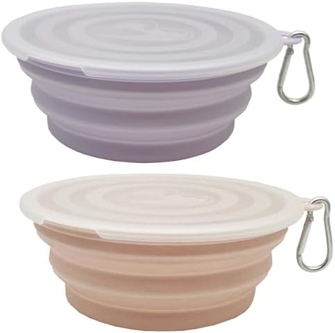 Large Collapsible Dog Bowl 35oz,2 Pack Portable and Foldable Pet