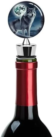 Wolf Under Moon Wine Stopper Vacuum Alloy Wine Bottle Stopper Reusable