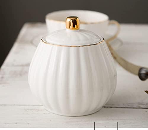 Ceramic Coffee Serving Set, Stripe Creamer Pitcher with Sugar Bowl Set