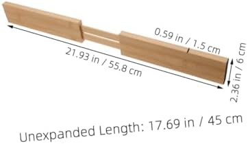 PRETYZOOM 2pcs Adjustable Bamboo Drawer Divider for Tableware