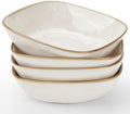 famiware Pasta Bowls Set of 4, Square 8" Serving Bowl, Cappuccino