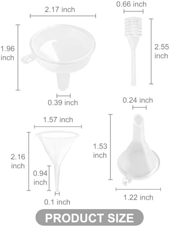 9Pcs Small Funnel with 2Pcs Droppers Set Tiny Mini Funnels for Kitchen