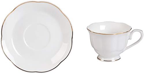 Guangyang 12 pieces Fine Porcelain 2.5oz Cups and Saucers set of 6
