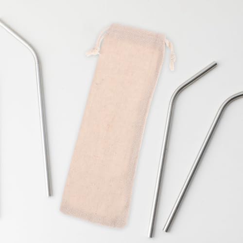 30 Pcs Cotton Linen Straw Carrying Case with Drawstring Closure