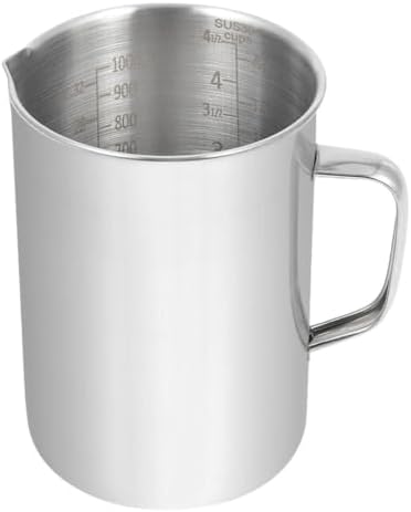 Kichwit Large Stainless Steel Measuring Cup, 34oz / 1000ml / 4 Cups