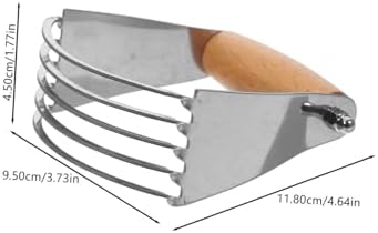 Stainless Steel Dough Cutter with Five Blades and Wooden Handle