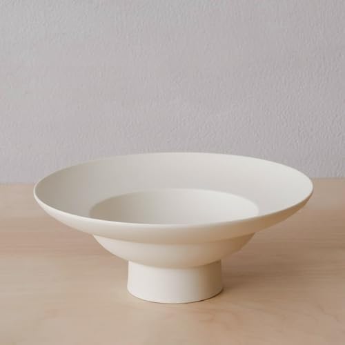 WENSHUO Pasta Bowl, Footed Ceramic Soup Bowl with Wide Rim, 15.2