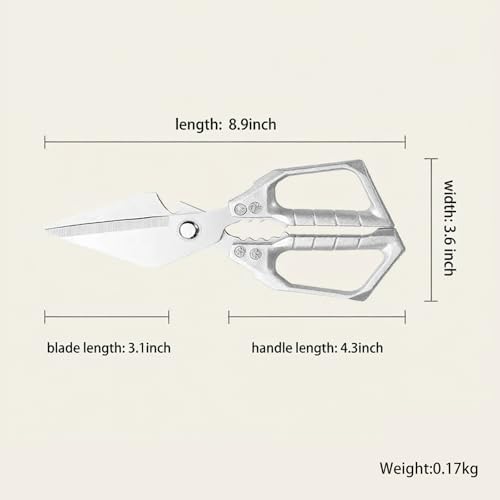 Heavy Duty Stainless Steel All Purpose Kitchen Scissors Silver